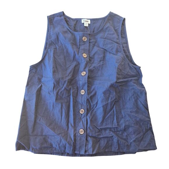 J. Crew Factory Linen-Blend Button-Front Shell Sleeveless Top Size M NWT - Picture 2 of 6